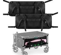 RunNico 2Pcs Collapsible Wagon Side Pocket for Umbrella,Large Capacity Folding Wagon Cart Storage Bag,Oxford Cloth Garden Cart Side Pockets for Camp,Picnic,Garden and Outdoor Activities