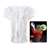 RunNico 50 Pcs 5.9''x1.5'' Halloween Skeleton Cocktail Stirrers, Reusable Skeleton Hand Swizzle Sticks, Halloween Plastic Drink Stirrer for Home Bar Horror Party Table Decorations Photo Props