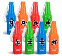 RunNico 8 Pack Shatterproof Bottle Shooting Targets, Hunting Plastic Bottle Targets with Hanging Rope, Portable Bright Color Bottles Target for Indoor Outdoor Gun Ranges Firearm Practice Accessories