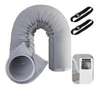 RunNico Portable AC Hose Insulation Sleeve, Fits 5" & 5.9" Diameter Exhaust Hose, Easy Installation AC Duct Insulation Wrap, Light Gray
