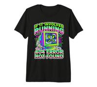 Running 404 Error Not Found Retro Computer Glitch Art Premium T-Shirt