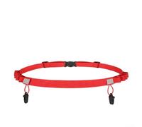 Running and Jogging Fixed Belt with Waterproof Reflective Fabric, Adjustable Elastic fit, Lightweight Design, and Loops for Carrying Nutrition During Endurance Sports (Red)