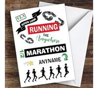 Running Anywhere Half Marathon Good Luck Personalised Good Luck Card - Personalised Good Luck Card, Sending Luck, Custom Good Luck Card