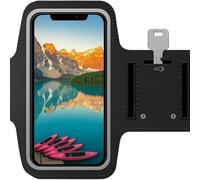 Running Armband for iPhone 17/16/15/14/13/12/11/Plus Pro, XR, Stretchable Sports Jogging Gym Armband with Key & Phone Holder Case For Samsung Galaxy S25/S24 Plus Ultra any Models up to 6.69 Inches