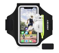 Running Armband Phone Holder with Zipper Earphone Pocket Compatible with iPhone 15 14 13 12 Pro Max/Xr/Xs Max/X/8/7 Plus,Galaxy S23/S22/ Plus Sport Arm Band Case for Gym,hiking,biking up to 6.9"