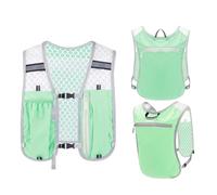 Running Backpack, Running Vest for Men and Women, Adjustable Hydration Vest, Hydration Backpack, Ultralight and Breathable, Reflective Running Vest for Hiking, Jogging, Cycling, Marathon (Green)