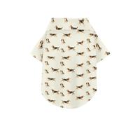 Running Beagle Dog Hound White Summer Dog Shirts Collared Polo T-Shirts Button Up Lightweight and Breathable Short Sleeve Pet T-Shirt Puppy Sweatshirt Perfect for Everyday Wear, and