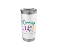Running Because Murder is Wrong Funny Running Stainless Steel Insulated Tumbler