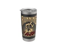 Running Because Murder is Wrong Retro Humor for Runners Stainless Steel Insulated Tumbler