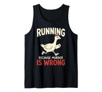 Running Because Murder is Wrong Retro Humor for Runners Tank Top