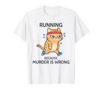 Running Because Murder is Wrong Retro Humor for Runners Value Graphic T-Shirt