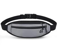 Running Belt Bag Waterproof for Women Men Slim Waist Pack Belt for Carrying Phones Up to 7 inch Waist Bag for Running (Grey)