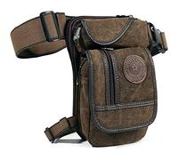Running Belt,Bum Bag Canvas/Nylon Drop Leg Bag Pants Bag Belt Hip Travel Motorcycle Men's Riding Route Waist Bag(Coffee)