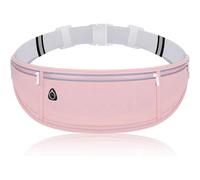 Running Belt Fanny Pack for Women，Water Resistant Large Capacity Waist Pack for iPhone 16 15 14 13 Samsung，Lightweight Running Phone Holder，Slim Money Belt Running Pouch for Hiking Outdoor, Pink, 65