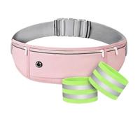 Running Belt for Mobile Phone & 2 Reflective Bands, Highly Reflective Waterproof Adjustable 3 Pockets, Waist Bag, Mobile Phone Case for Jogging, Running, Cycling, Fitness, Women, Men, Adults, Children