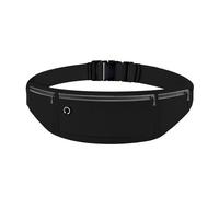 Running Belt for Mobile Phone, Waterproof Running Bag for Men and Women, Super Thin Running Waist Bag with 3 Pockets, No Moving Mobile Phone Case for Jogging, Fitness, Cycling and Travel (Black),