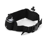 Running Belt with Water Bottle, 2 Pockets Headphone Interface, for | Anti-slip particle back, neoprene wide elastic waistband, secure phone and keys storage