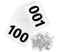 Running Bibs Race Competitor Numbers Waterproof Runners Race Numbers with Safety Pins for Marathon Races Events 5.9" x 7.8"9 （Number 001-100