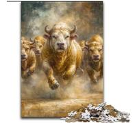 Running Bison Puzzles for Adults Teens 1000 Pieces, Challenging Game Toys Wall Decoration Unique Birthday And Xmas Gifts (26x38cm)