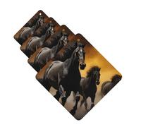 Running Black Horses Car Air Fresheners Cards 4 Pcs Hanging Fragrance Scented Cards Long-Lasting Car Aromatherapy Tablets for Wardrobe Bathroom Car Interior Mirror Pendant Gifts
