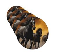 Running Black Horses Car Air Fresheners Cards 4 Pcs Hanging Fragrance Scented Cards Long-Lasting Car Aromatherapy Tablets for Wardrobe Bathroom Car Interior Mirror Pendant Gifts