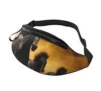 Running Black Horses Fanny Pack for Men Women Crossbody Waist Bag Waterproof Sports Belt Bag Outdoor Hip Pack