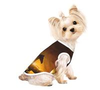Running Black Horses print Dog Shirts for Small Dogs Stretchy T-Shirts Lightweight Tank Top Sleeveless Striped Vest