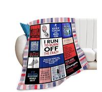 Running Blanket Runner Throw Blanket Runners Inspirational Bedding Track and Field Gifts Cozy Fleece Flannel Lightweight Stuff Plush for Men Women Boys Adults for Couch Sofa Bed Home Decor 40"x50"