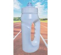 Running Bottle - Clear/Clear, 500ml, Handheld, Lightweight with Hygiene Cap, for on-the-go hydration, Wide-Neck Easy Fill, UK Made, Also ideal for > Gym, Walking, Hiking, Outdoor pursuits, School, etc