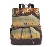 Running brown horse Ladies Travel Fashion Back Pack,Casual backpack,Print Women's leather backpack for Work