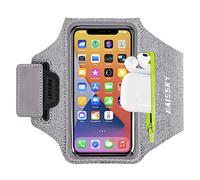 Running Cell Phone Armband Phone Holder Water Resistant Sports Armband with TWS headphones Pocket/Key Holder Sport Arm Bands for Galaxy S20 S10 for Runners,Gym Jogging Biking Running Exercise 6.4"
