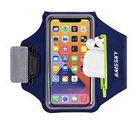 Running Cell Phone Armband Phone Holder Water Resistant Sports Armband with TWS headphones Pocket/Key Holder Sport Arm Bands for Galaxy S20 S10 for Runners,Gym Jogging Biking Running Exercise 6.4"