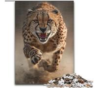 Running Cheetah 1000 Piece Jigsaw Puzzles for Adults & Teens, for And 14 Years And over Brainteaser Family Games Christmas Birthday Gifts (50x75cm)
