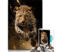 Running Cheetah Jigsaw Puzzles for Adults 1000 Piece Puzzle,Learning Educational Toy for Is Ideal As A Gift for The Whole Family 38x26cm