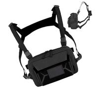 Running Chest Bag - 25cm Lightweight Vest Breathable Storage Pouch, Adjustable Shoulder Strap, Durable Outdoor Gear | Anti-Theft Sports Vest for Hiking Cycling Fishing Hunting, Black, Se référer au