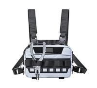 Running Chest Bag - 8 Inch Chest Pocket Oxford Fabric Breathable Adjustable Vest Pocket Lightweight Secure Zip Pockets for Outdoor Bounce Free Fit Hands-Free Storage, gray, Siehe Beschreibung, See
