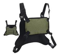 Running Chest Bag, Waterproof Vest Pouch, Extra Storage, Lightweight Running Bag | For Phone Sports Outdoor Training Hiking Cycling Fishing Travel Jogging, Green, Se référer au descriptif, Refer to