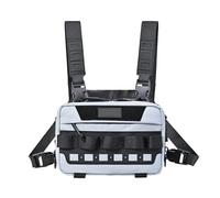 Running Chest Pack, Outdoor Chest Bag, 8.66x5.51x3.54 inches Jogging Vest Carrier, Lightweight Storage Pouch for Outside Activities Including Hiking Cycling and Fitness Workouts, Grey, Se référer au