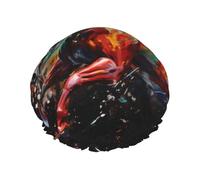 Running colorful wild horses Reusable shower cap - double-layer waterproof, elastic, environmentally friendly daily use shower cap