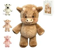 Running Cow Plush | 17.7/23.6 Inch Running Plushies, 2026 New Moving Legs Highland Cow Plush Toy With a gift bag, Cute Creative Gifts for Kids, Adults, Girls & Boys (khaki-L)