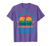 Running Dad Like A Regular Dad But Cooler - Marathon Runner T-Shirt, Men, Purple Heather, Medium