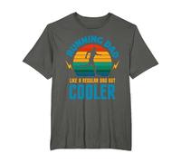 Running Dad Like A Regular Dad But Cooler - Marathon Runner T-Shirt, Men's Big and Tall, Asphalt Grey, 5X Tall