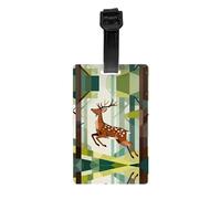 Running Deer Print Luggage Tags for Suitcases, Personalized Travel Accessories with PVC Tags for Luggage