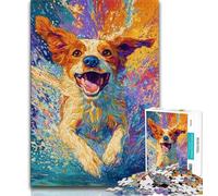 Running Dog Adult Jigsaw Puzzles 1000 Pieces,Family Game Stress Reliever Difficult Challenge Artists Collection,Fine Art (50x75cm)