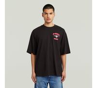 Running Dog Back Graphic Boxy T-Shirt - Black - Men M