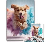 Running Dog Jigsaw Puzzles for Teenagers 1000 Piece Puzzle,family Fun Games Is Ideal As A Gift for The Whole Family 38x26cm