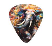 Running elephant Printed pick set - 12 pieces, thin, medium and thick guitar picks, suitable for guitar, bass, electric guitar and ukulele