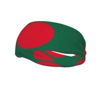 Running Exercise Headband, Yoga Men and Women Running Basketball Fitness Elastic Headband, Flag of Bangladesh Sports Sweat-Absorbing Band,