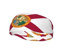 Running Exercise Headband, Yoga Men and Women Running Basketball Fitness Elastic Headband, Flag of Florida Sports Sweat-Absorbing Band,