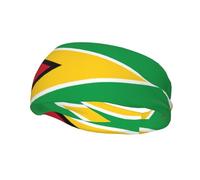 Running Exercise Headband, Yoga Men and Women Running Basketball Fitness Elastic Headband, Flag of Guyana Sports Sweat-Absorbing Band,